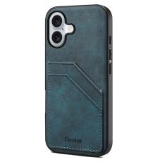 DENIOR - DENIOR Mobilskal till iPhone 16 PU L&auml;der + TPU + PC - Bl&aring;
