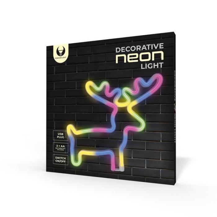 Forever Light - Forever Light LED Neon Light ELK Bat + USB FLNE12 - Flerfärgad