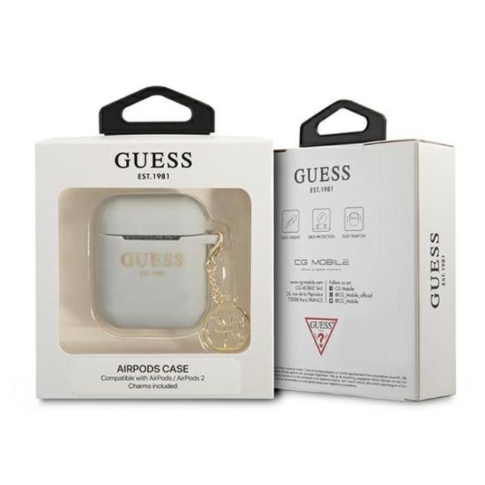 Guess - Guess AirPods Skal Silicone Charm Collection - Grå