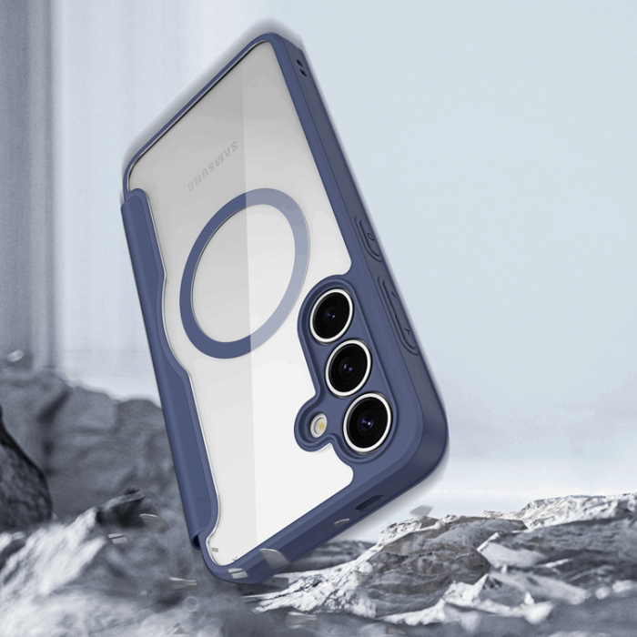 Dux Ducis - Dux Ducis Galaxy S25 Plånboksfodral MagSafe Skin X Pro - Blå