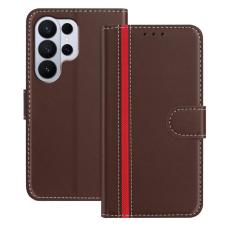 OEM - Pl&aring;nboksfodral f&ouml;r Samsung Galaxy S26 Ultra Konstl&auml;der St&auml;ll - Brun