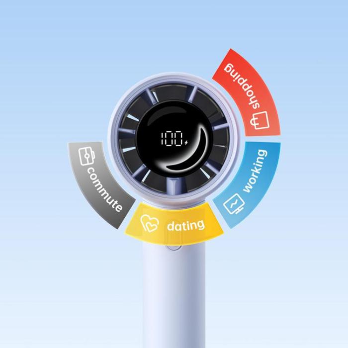Jisulife - Jisulife Bärbar USB Handfläkt 5000 mAh Fan 10S - Blå