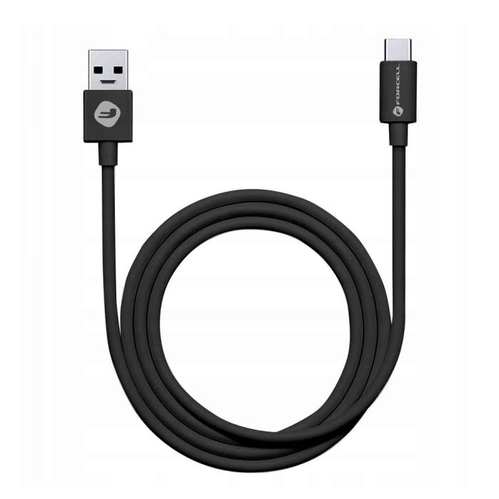 Forcell - FORCELL USB-C till USB-A kabel 3.0 3A C398 TUBE svart 1m