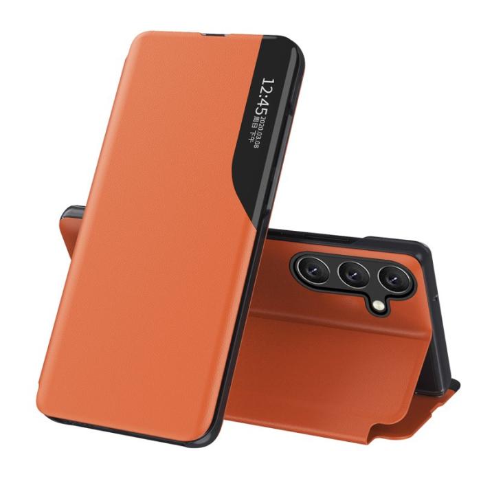 OEM - Mobilfodral för Samsung Galaxy S26 Plus Konstläder Ställ - Orange