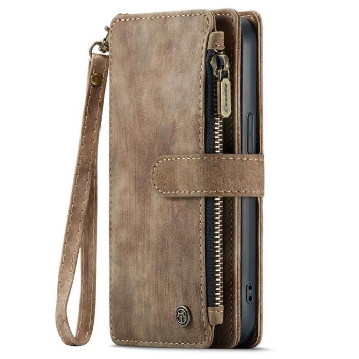 Caseme - CASEME iPhone 14 Pro Max Plånboksfodral C30 Zipper - Brun