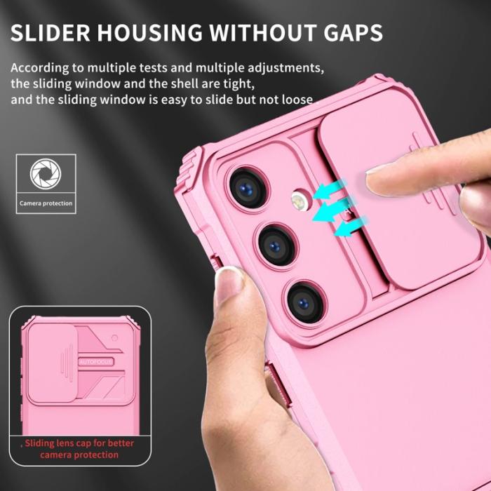 OEM - Mobilskal för Samsung Galaxy S26 Plus Kamera Skydd PC + TPU - Rosa