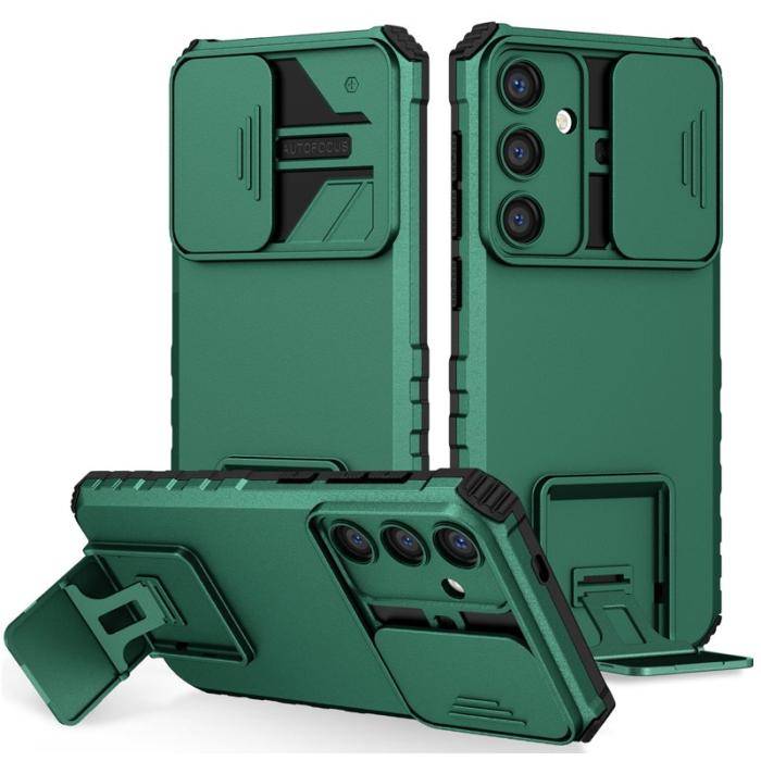 OEM - Mobilskal för Samsung Galaxy S26 Plus Kamera Skydd PC + TPU - Svartgrön