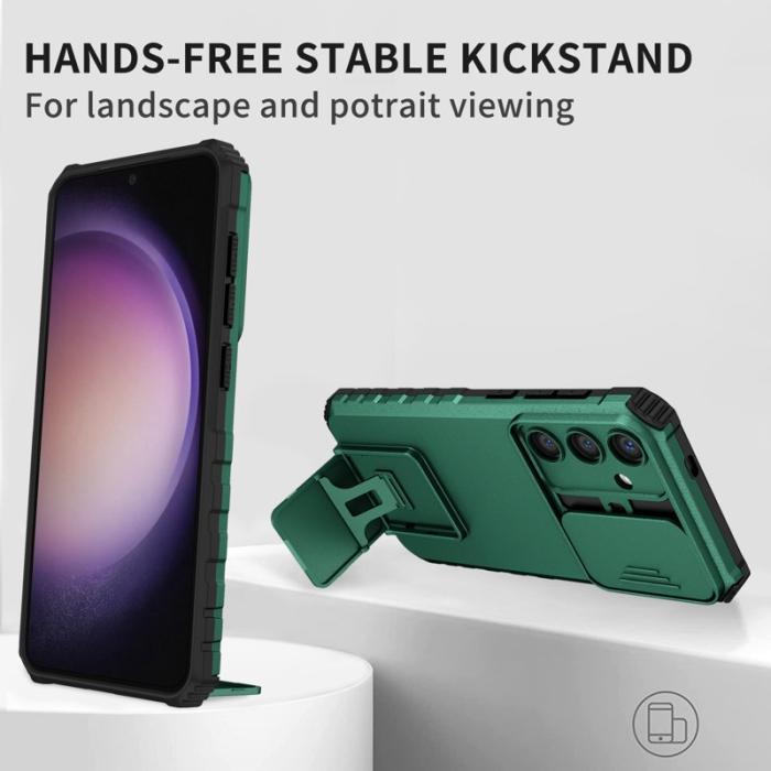 OEM - Mobilskal för Samsung Galaxy S26 Plus Kamera Skydd PC + TPU - Svartgrön