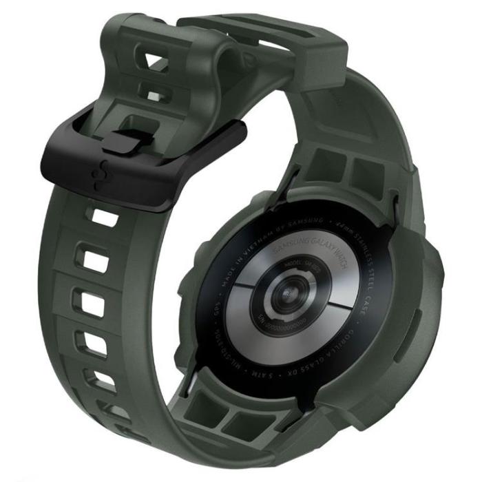UTGATT1 - Spigen Rugged Armor Pro Strap Galaxy Watch 4/5 (44mm) - Militär Grön