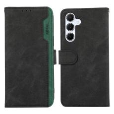 ABEEL - ABEEL Samsung Galaxy A34 5G Case Pl&aring;nboksfodral Konstl&auml;der Svart