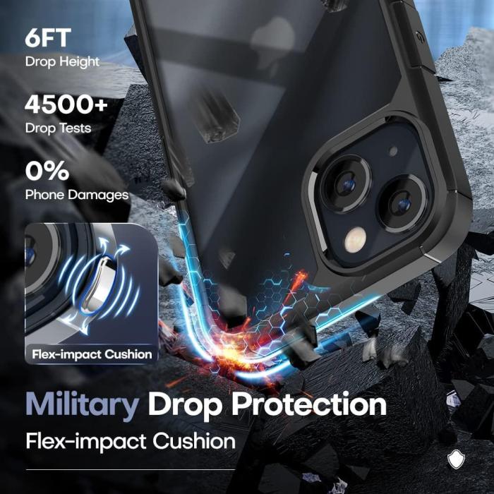 Boom of Sweden - [6in1] BOOM iPhone 14 Plus Skal - Kameralinsskydd - Härdat Glas - MagSafe Ring
