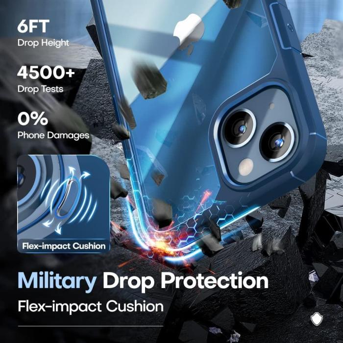 Boom of Sweden - [6in1] BOOM iPhone 14 Plus Skal - Kameralinsskydd - Härdat Glas - MagSafe Ring