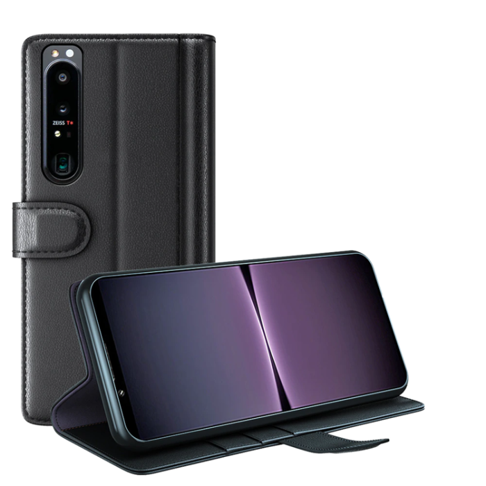 OEM - Sony Xperia 1 IV Plånboksfodral Äkta Läder - Svart