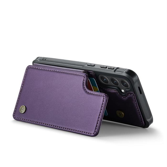 Caseme - CASEME C22 Fodral för Samsung Galaxy S25 Konstläder RFID-Skydd Lila