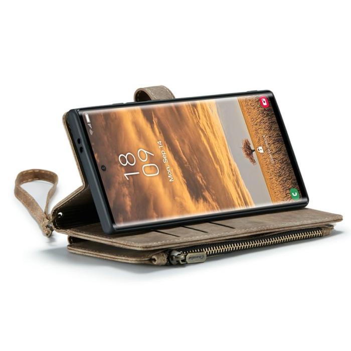 Caseme - CASEME Konstläder Plånboksfodral för Samsung Galaxy S24 Ultra - Brun