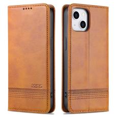 AZNS - AZNS iPhone 15 Plus Pl&aring;nboksfodral i Konstl&auml;der - Brun - St&auml;llfunktion