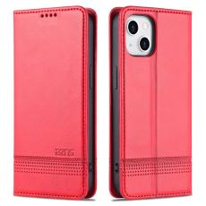 AZNS - AZNS iPhone 15 Plus Pl&aring;nboksfodral i Konstl&auml;der - R&ouml;d