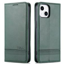 AZNS - AZNS iPhone 15 Plus Pl&aring;nboksfodral i Konstl&auml;der - St&auml;llfunktion - Gr&ouml;n