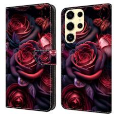 OEM - Samsung Galaxy S26 Ultra Pl&aring;nboksfodral M&ouml;nstertryck Konstl&auml;der Flip - Svart Ros