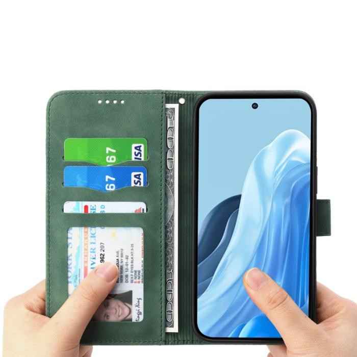 DIERFENG - DIERFENG DF-03 Plånboksfodral för Samsung Galaxy S25 Edge Konstläder - Grön