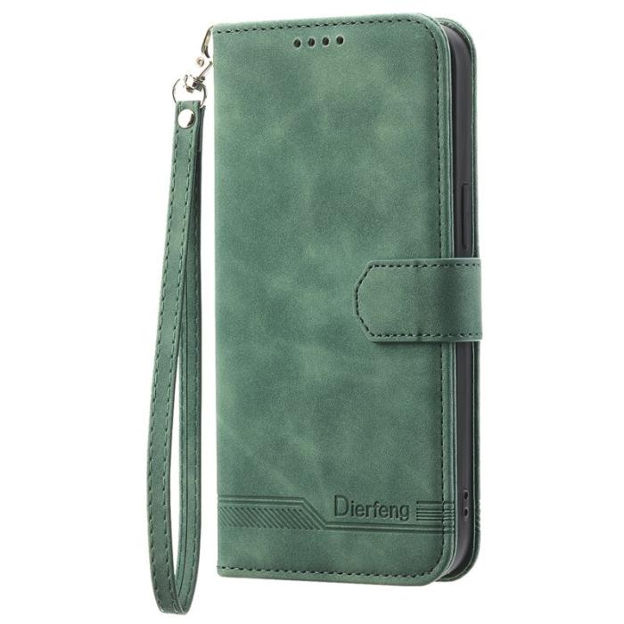 DIERFENG - DIERFENG DF-03 Plånboksfodral för Samsung Galaxy S25 Edge Konstläder - Grön
