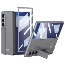 GKK - Galaxy Z Fold 7 Mobilskal Kickstativ Med Härdat glas - Grå