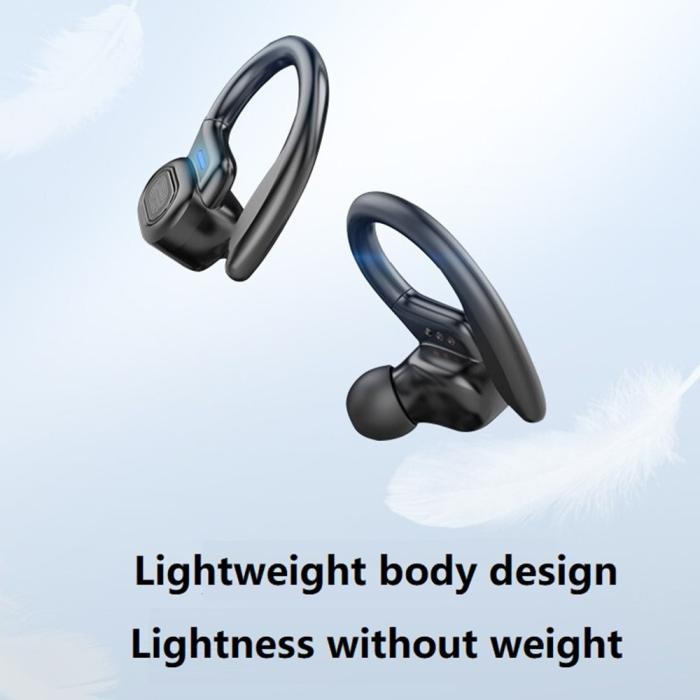 A-One Brand - LED Display Bluetooth 5.0 TWS HiFi Stereo Sporthörlurar - Svart