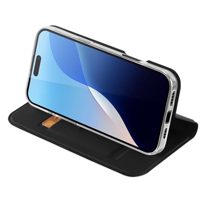Dux Ducis - DUX DUCIS Skin Pro iPhone 16 Pro Plånboksfodral KonstLäder - Svart