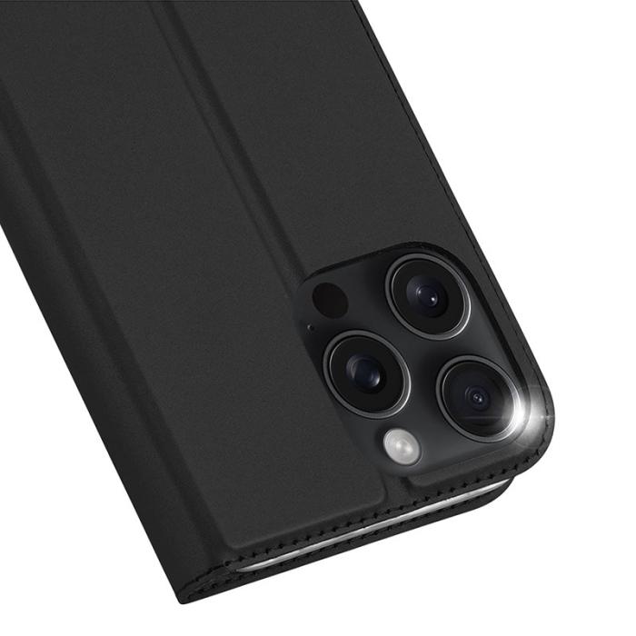 Dux Ducis - DUX DUCIS Skin Pro iPhone 16 Pro Plånboksfodral KonstLäder - Svart