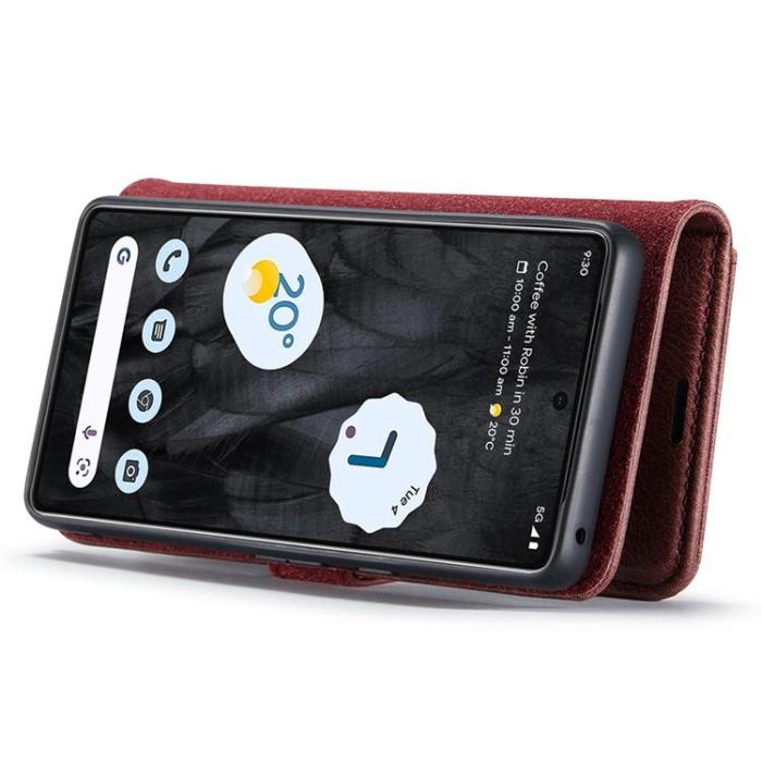 DG.MING - DG.MING Google Pixel 8 Pro Plånboksfodral Äkta Läder - Röd