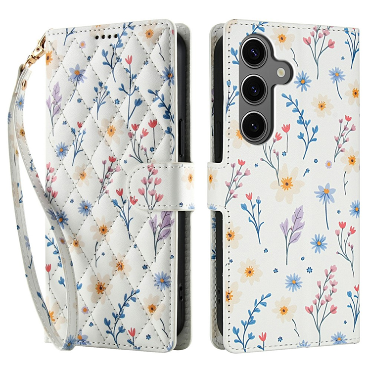 Galaxy S25 Plus - S24 Plus Plånboksfodral Rhombic Floral A2 | 2353 | AlltMobil