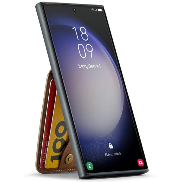 FIERRE SHANN - FIERRE SHANN Samsung Galaxy S25 Ultra Fodral KonstLäder - Brun