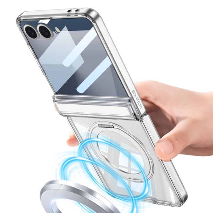 GKK - GKK Samsung Galaxy Z Flip7 Fodral Magnetisk Hinge - Svart