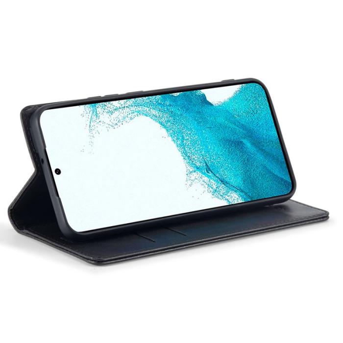 LC.imeeke - LC.IMEEKE för Samsung Galaxy S22 5G Plånboksfodral Konstläder - Svart
