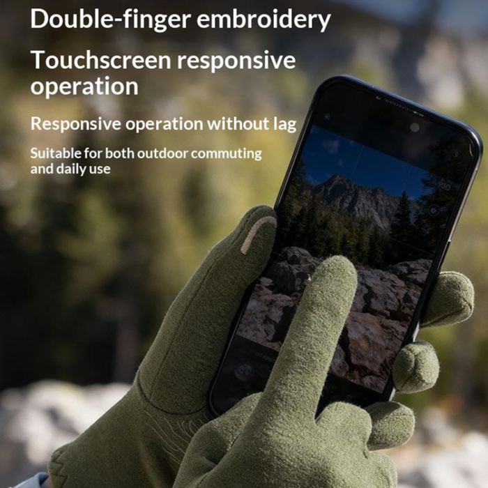 A-One Brand - Touchvantar Handskar Cykel Termofleece Anti Slip DB80 - Svart