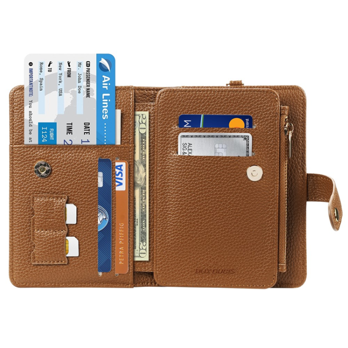 Dux Ducis - Dux Ducis Passhållare Plånbok RFID Multikort PU-Läder - Brun