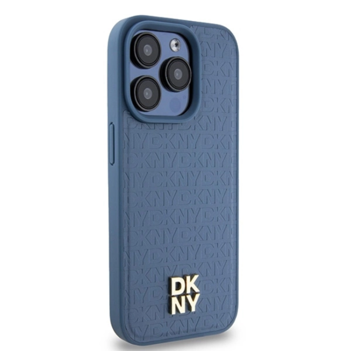 DKNY - DKNY iPhone 15/14/13 Mobilskal Magsafe Läder Pattern Metal Logo