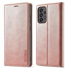 LC.imeeke - LC.IMEEKE Style Pl&aring;nboksfodral Samsung Galaxy A73 5G - Konstl&auml;der - Rosa