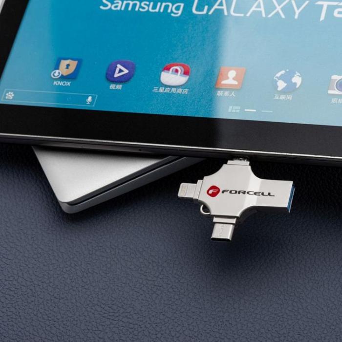 Forcell - Forcell Pendrive 16GB USB 3.2 Gen 1(USB-A/USB-C/Lightning/Micro-USB)