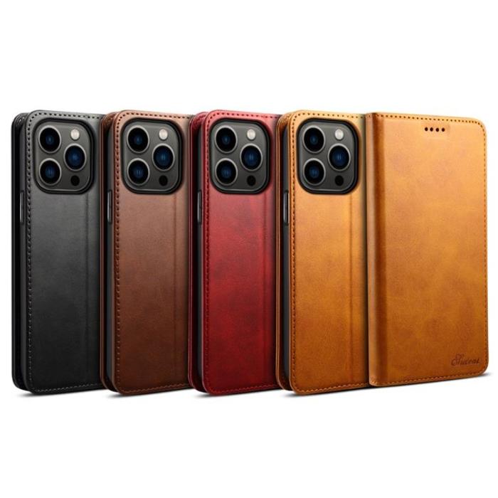 SUTENI - SUTENI iPhone 14 Pro Plånboksfodral Magnetic Kickstand - Svart