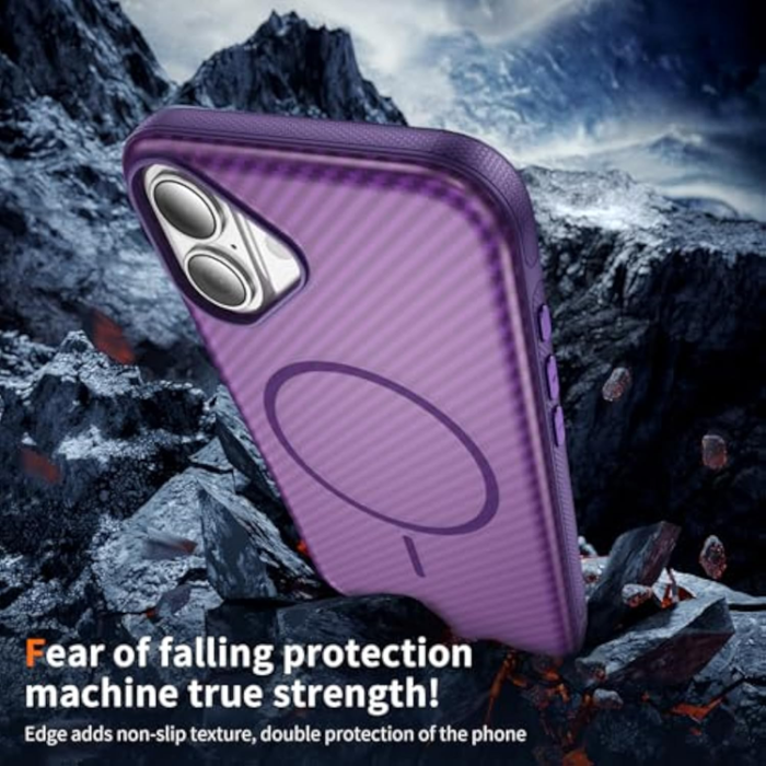 A-One Brand - iPhone 17 Mobilskal MagSafe Carbon Fiber Anti-Slip
