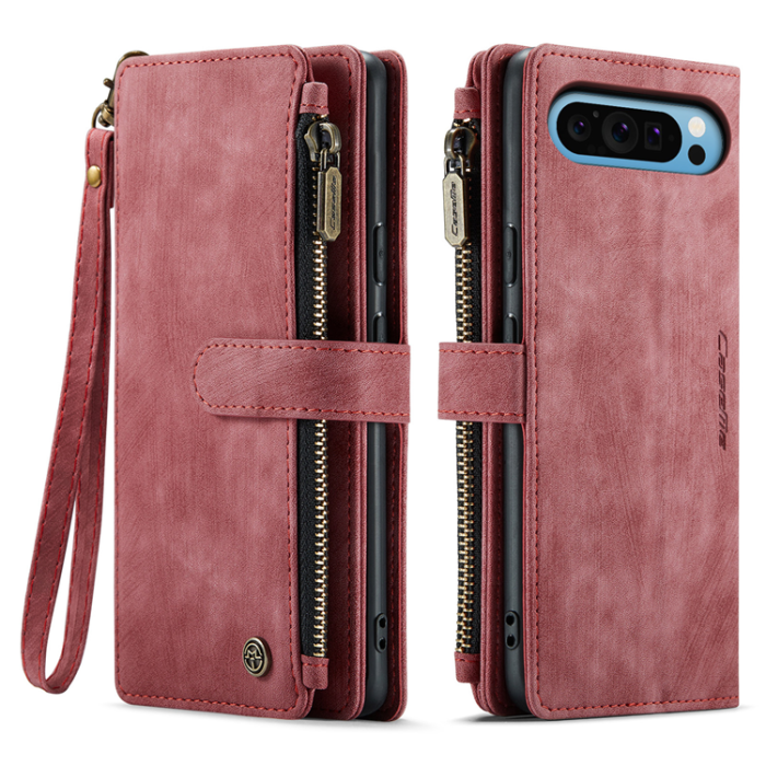 Caseme - CASEME Google Pixel 10 Pro XL Plånboksfodral Zipper C30 - Röd