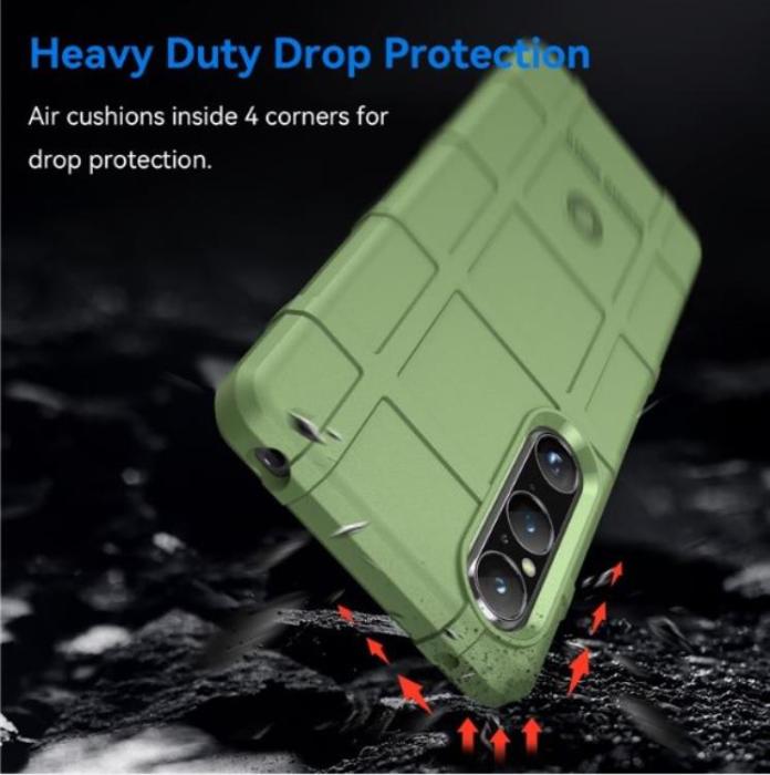 A-One Brand - Sony Xperia 1 V Mobilskal Rugged Square Grid - Grön