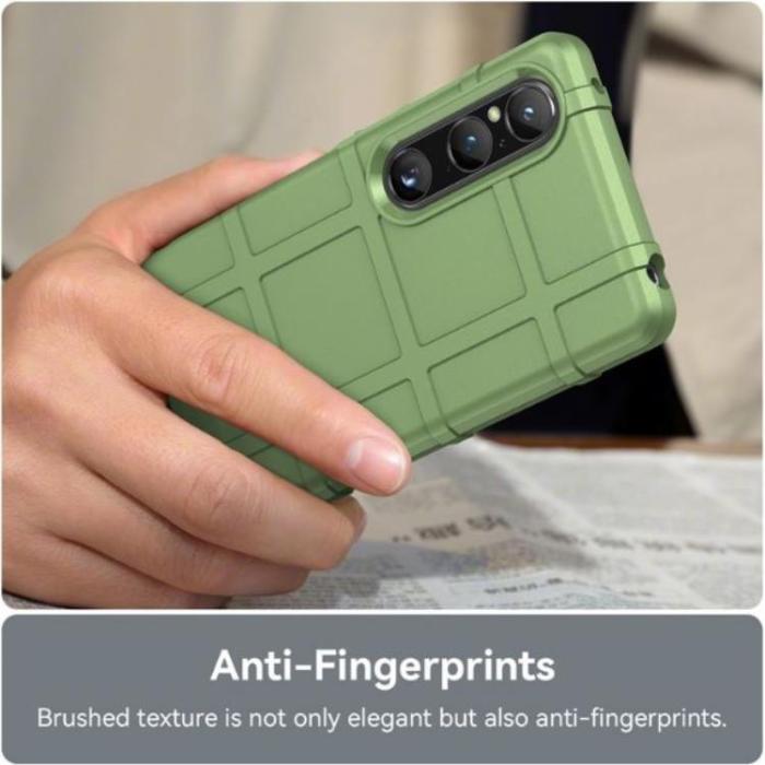 A-One Brand - Sony Xperia 1 V Mobilskal Rugged Square Grid - Grön