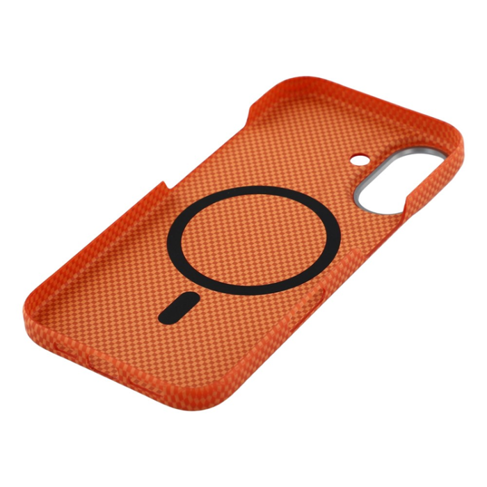 A-One Brand - iPhone 17 Mobilskal MagSafe Carbon Fiber - Orange