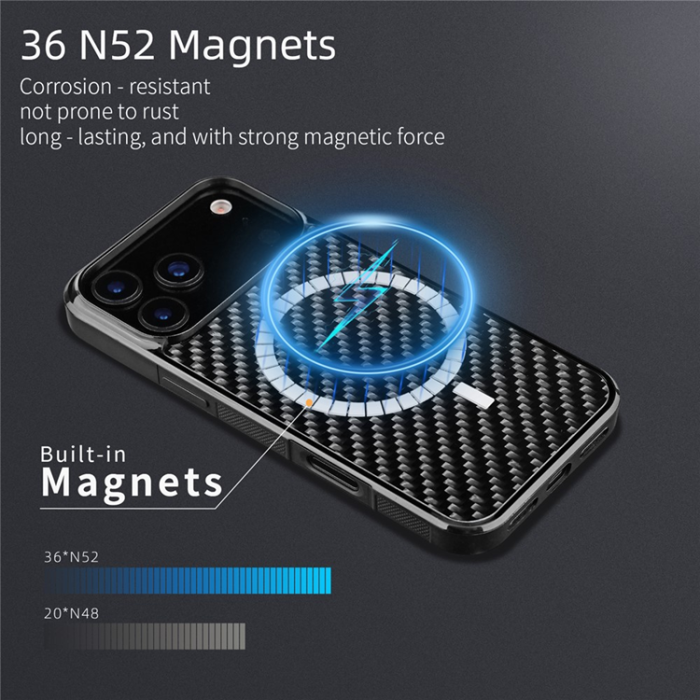 A-One Brand - iPhone 17 Pro Max Mobilskal MagSafe Aramid Fiber Twill - Svart