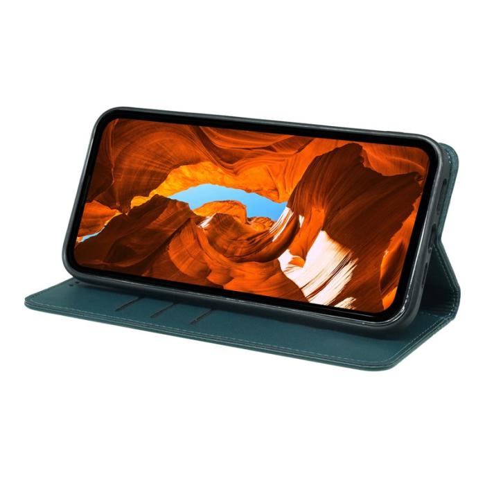 OEM - Samsung Galaxy S26 Fodral Fyrklöver Äkta Läder Flip - Grön