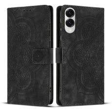 WANLONFENG - WANLONFENG Galaxy S25 Edge Plånboksfodral Mandala - Svart