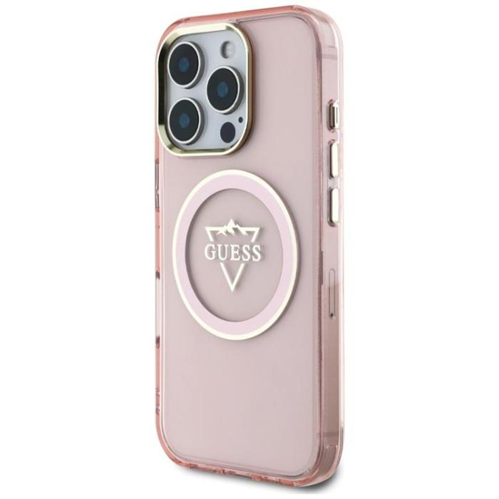 Guess - Guess iPhone 16 Pro Mobilskal MagSafe IML Mountain Logo - Rosa
