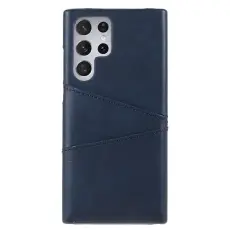OEM - Kortplats Läder Skal Galaxy S22 Plus - Blå
